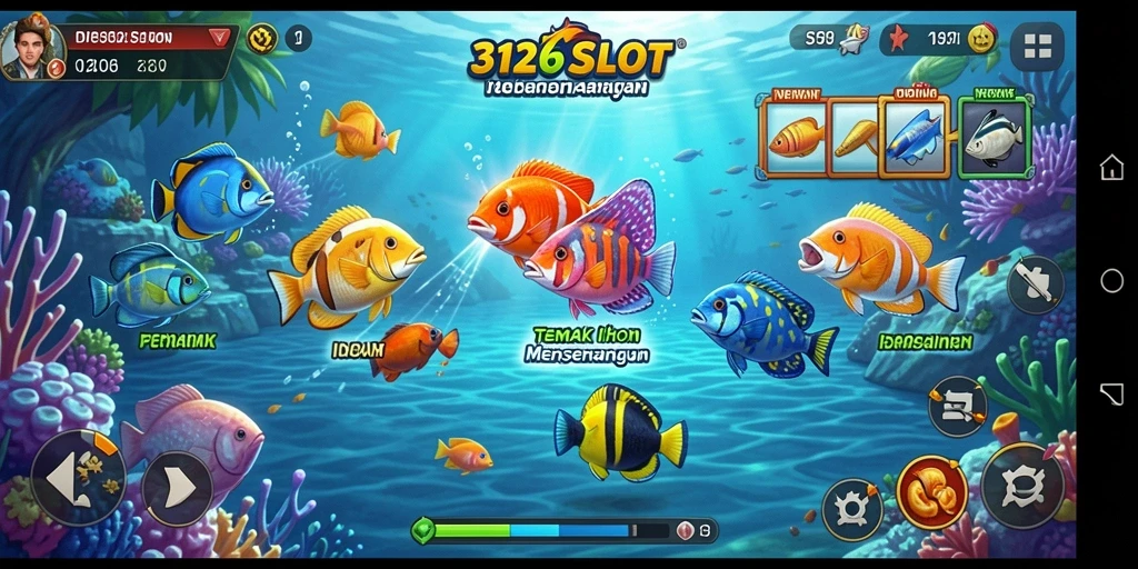 Tampilan gameplay 3126SLOT dengan aksi menembak ikan yang seru.