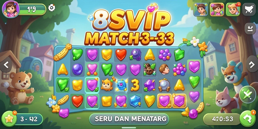 Tampilan gameplay seru dari 8SVIP di level Match-3.
