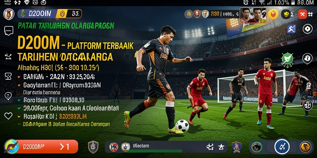 Screenshot D200M menampilkan antarmuka taruhan olahraga yang sederhana dan menarik.