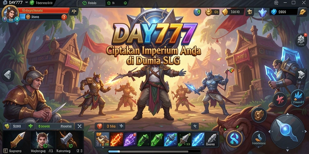 Gameplay seru DAY777 dengan membangun dan bertempur melawan pemain lain.