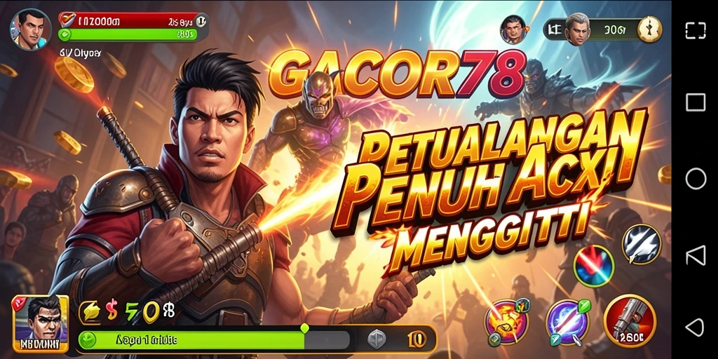 Tampilan gameplay GACOR78 dengan aksi seru dan karakter yang dinamis.