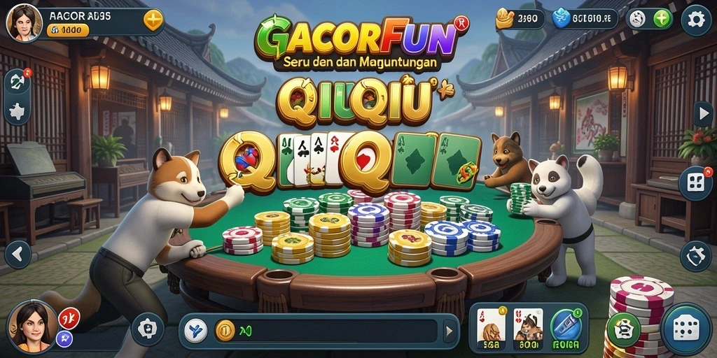 Tampilan gameplay seru QiuQiu di GACORFUN.