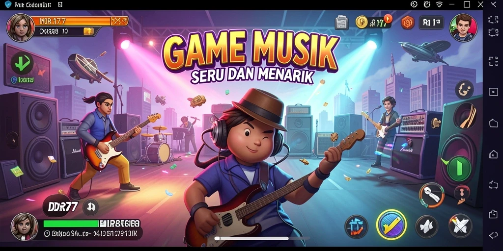 Tampilan screenshot utama IDR77 menampilkan gameplay seru dalam musik.