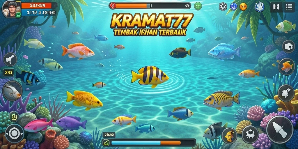 Gameplay seru KRAMAT77 menembak ikan dengan beragam senjata.