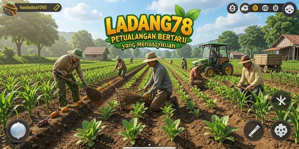 Tampilan gameplay menarik LADANG78 dengan ladang yang subur.