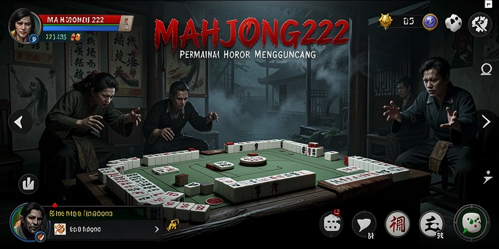Tampilan menegangkan dari gameplay MAHJONG222 yang penuh horor.