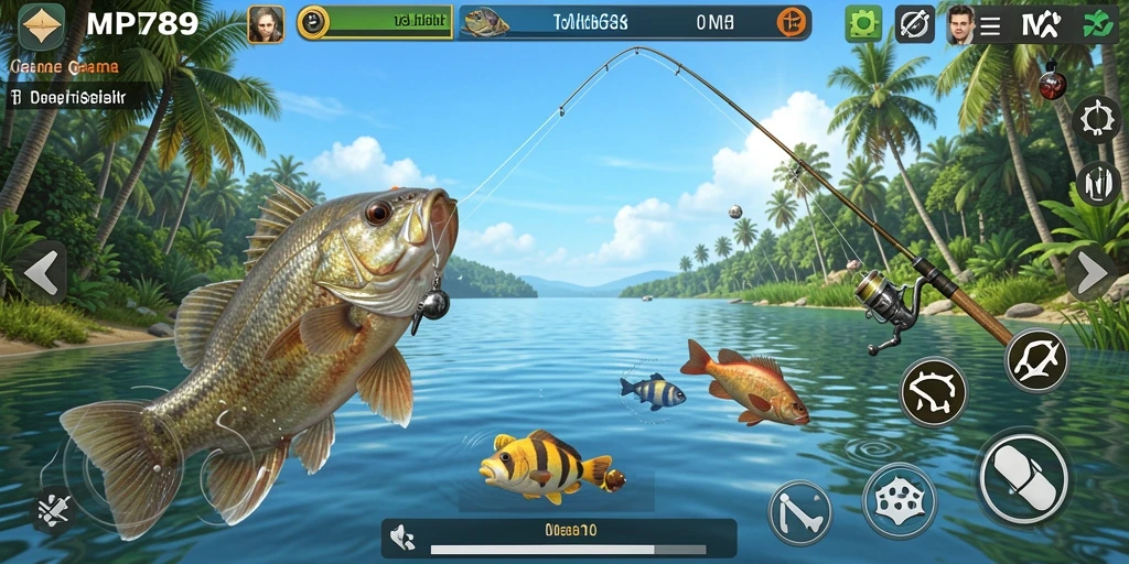 Screenshot utama menunjukkan pengalaman memancing seru dalam MVP789.