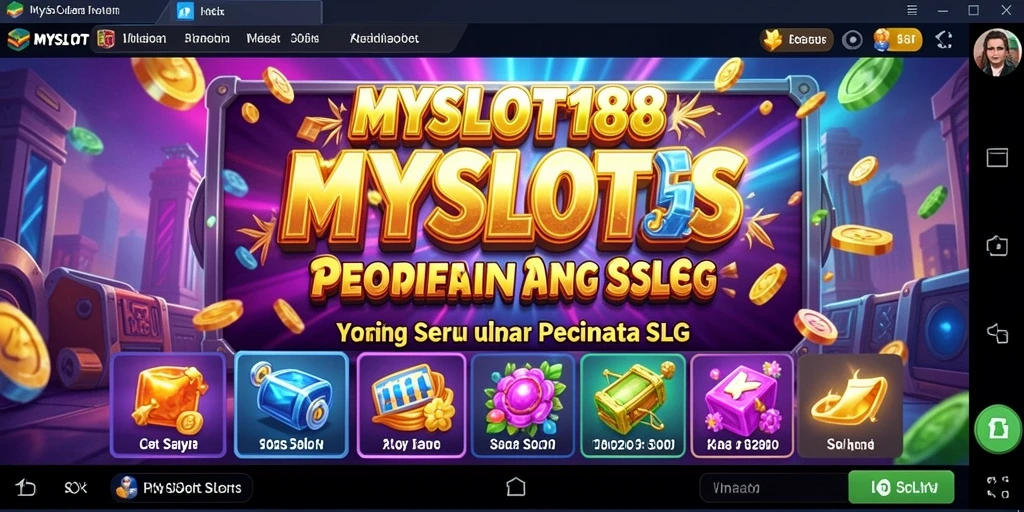 Screenshot utama MYSLOT188 yang menampilkan gameplay slot yang memukau.