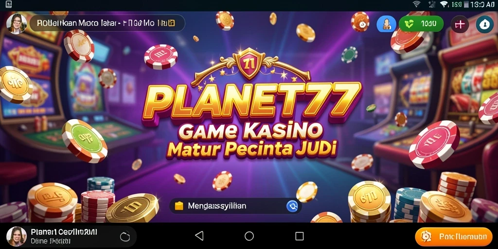 Tampilan gameplay menarik di PLANET77 dengan suasana Kasino yang autentik.
