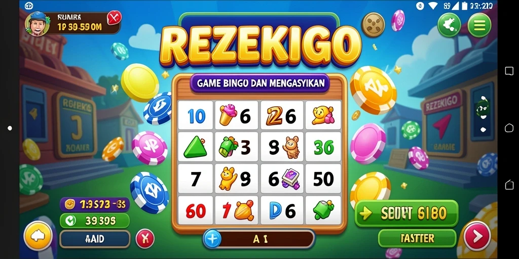 Tangkapan layar utama REZEKIGO menampilkan momen seru permainan Bingo.