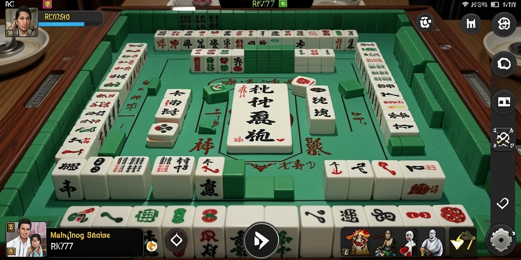 Tampilan gameplay Mahjong di RK77 yang mendebarkan dan penuh warna.